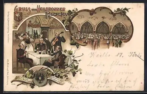 Lithographie Heilbronn, Gasthaus zum Heilbronner Rathskeller