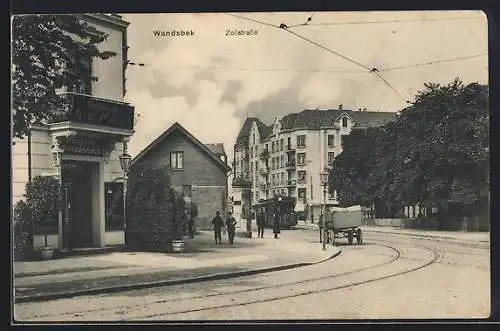 AK Hamburg-Wandsbek, Zollstrasse mit Restaurant Graf Moltke