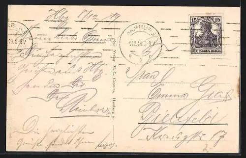 AK Hamburg-Hamm, Partie an der Villa Ohlendorff