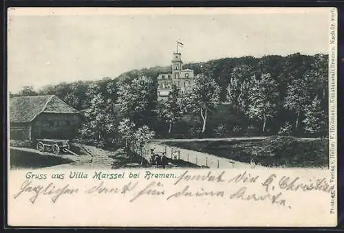 AK Lesum, Blick zur Villa Marssel