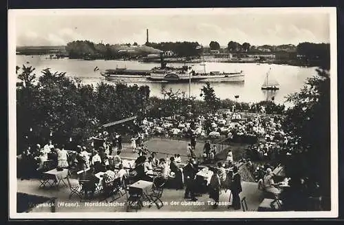 AK Vegesack /Weser, Norddeutscher Hof, Blick von der obersten Terrasse