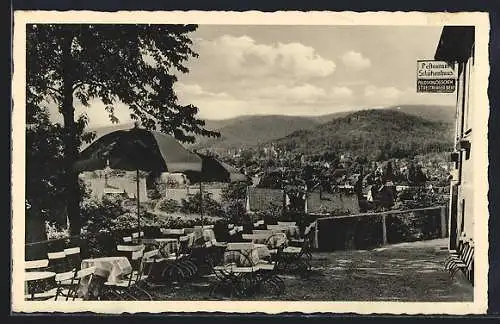 AK Bad Harzburg, Blick von der Kaffeeterrasse auf den Ort