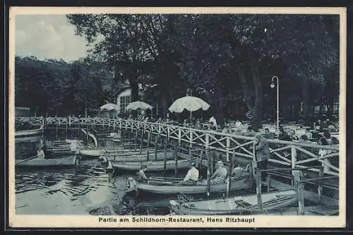 AK Berlin-Grunewald, Schildhorn-Restaurant, Hans Ritzhaupt