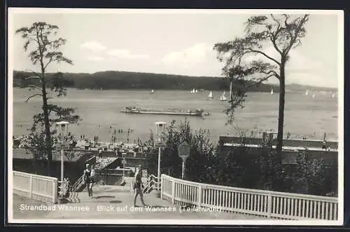 AK Berlin-Wannsee, Strandbad, Blick auf den Wannsee