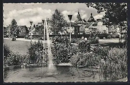 AK Bietigheim /Württ., Ortspartie mit Teich