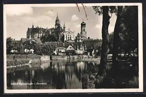 AK Sigmaringen, Schloss vom Wasser aus