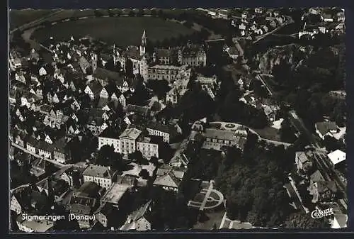 AK Sigmaringen /Donau, Teilansicht mit Schloss und Bahnhof