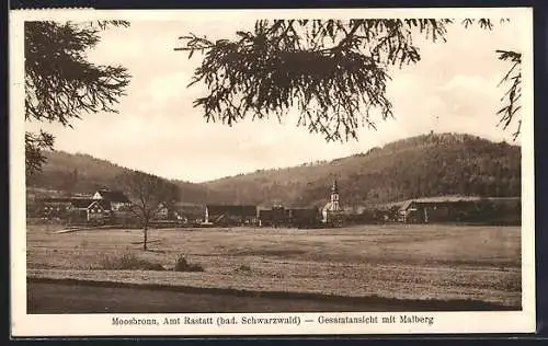 AK Moosbronn /Bad. Schwarzwald, Rastatt, Gesamtansicht mit Malberg