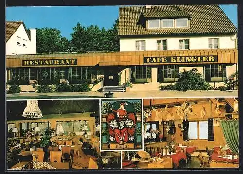 AK Nürtingen /Neckarhausen, Café Klingler mit Innenansicht