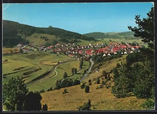 AK Gomadingen, Ortsansicht mit Umgebung