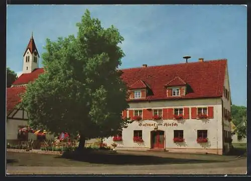 AK Indelhausen /Münsingen, Gasthaus-Pension Hirsch, Bes. Fam. Kloker