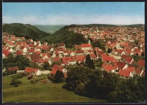 AK Messstetten /Schwäbische Alb, Blick über die Dächer