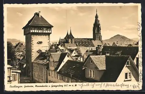 AK Reutlingen, Gartentor, Marienkirche und Georgenberg