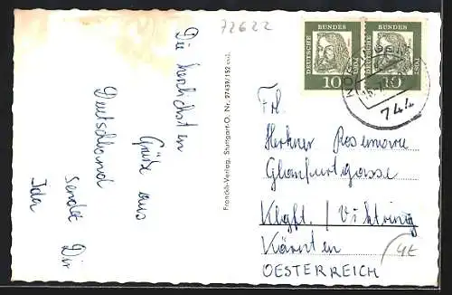 AK Nürtingen am Neckar, Heinrichsquelle, Stadthalle und Rathaus