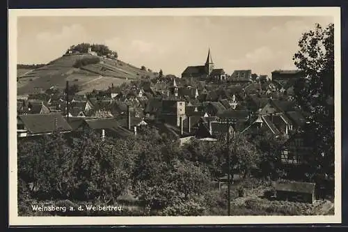 AK Weinsberg, Ortspanorama mit Kirche