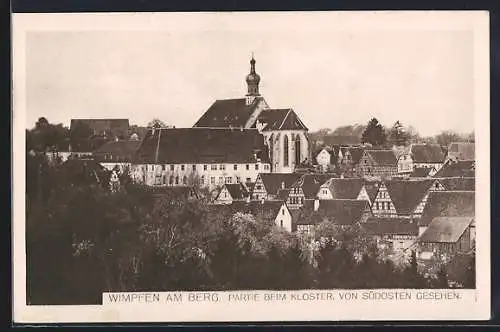 AK Bad Wimpfen, Partie beim Kloster von südosten gesehen