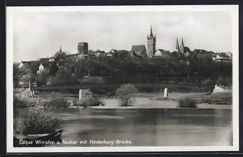 AK Bad Wimpfen, Gesamtansicht mit Brücke