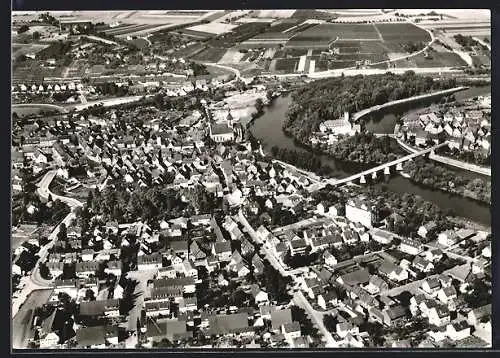 AK Lauffen am Neckar, Fliegeraufnahme der Ortschaft