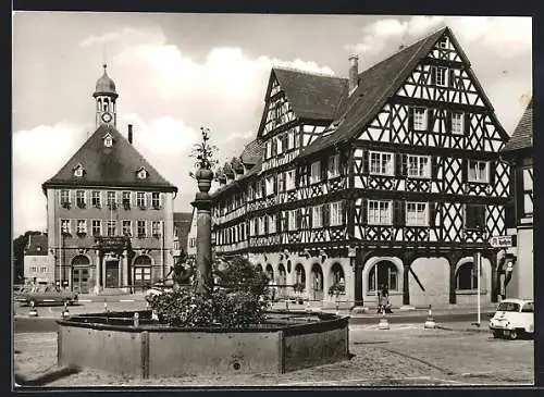 AK Schorndorf /Württ., Palmsche Apotheke und Rathaus