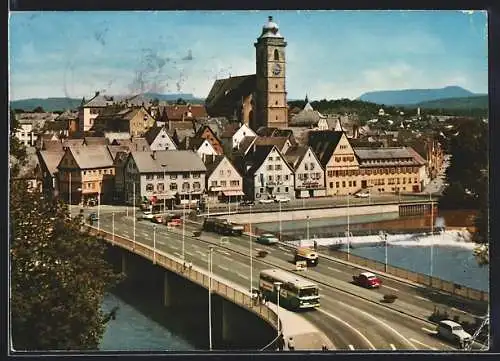 AK Nürtingen, Brückenpartie mit Blick zur Kirche