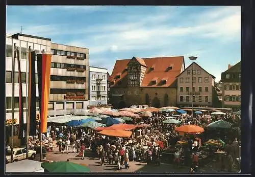 AK Reutlingen, Blick über den Marktplatz