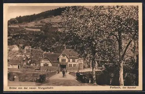 AK Forbach /Murgtal, Bahnhof mit Strasse und Anlagen