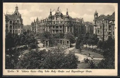 AK Berlin-Schöneberg, Viktoria Luise-Platz Ecke Motz-Strasse und Regensburger Strasse aus der Vogelschau