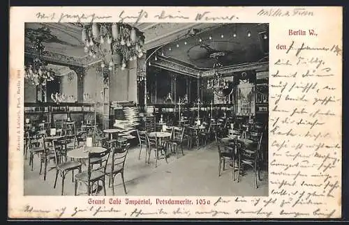 AK Berlin-Tiergarten, Grand Cafe Imperial, Potsdamerstr. 105a, Innenansicht