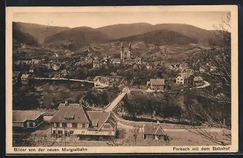 AK Forbach, Bahnhof, Bilder von der neuen Murgtalbahn