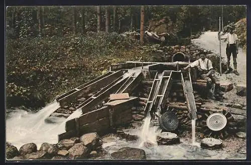 AK Kugelmühlen beim Eingang der Almbachklamm