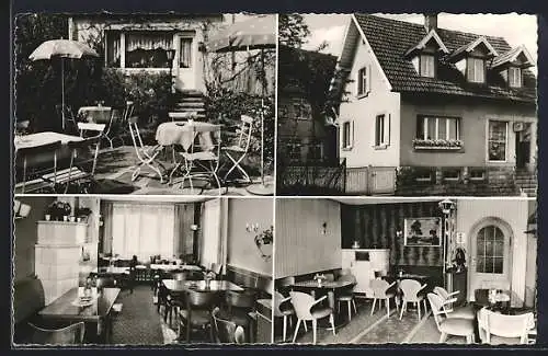 AK Hörden /Murgtal, Kaffee-Pension Häfele, mit Innenansichten, Gartenansicht