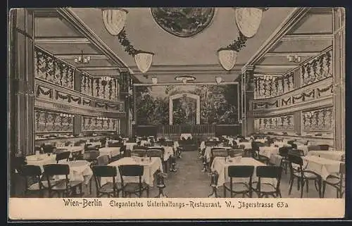 AK Berlin, Restaurant Wien-Berlin, Jägerstr. 63a, Innenansicht