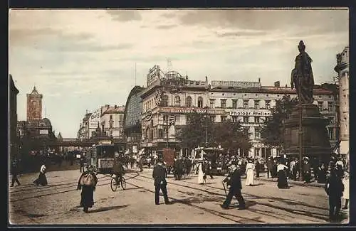 AK Berlin, Alexanderplatz mit Berolina und Strassenbahn