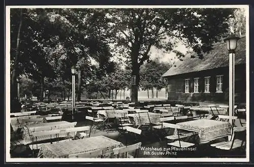 AK Berlin-Wannsee, Wirtshaus zur Pfaueninsel, Inhaber Gustav Prinz