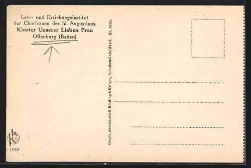 AK Offenburg, Kloster Unserer Lieben Frau, Landgut Liebfrauenhof, Halle