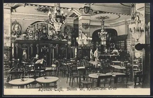 AK Berlin, Kronen-Café, Kronen-Str. 61-63, Innenansicht