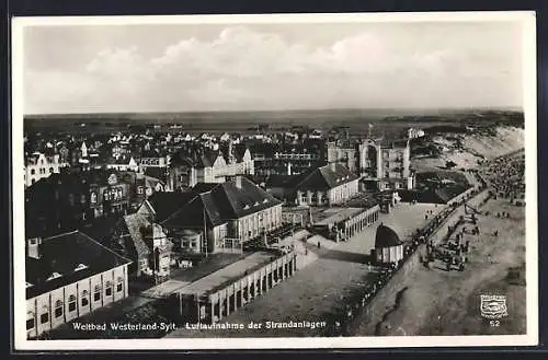 AK Westerland /Sylt, Strandanlagen, Fliegeraufnahme