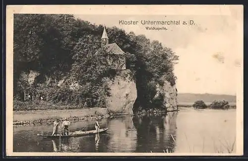 AK Untermarchtal a. D., Kloster, Waldkapelle mit Boot