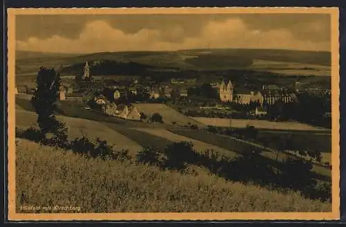 AK Hünfeld, Teilansicht mit Kloster und Kirschberg