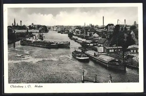 AK Oldenburg i. O., Hafen mit Fährbooten