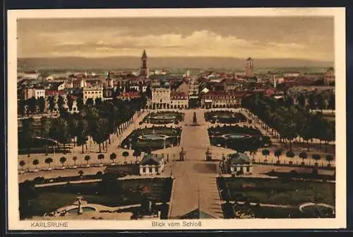 AK Karlsruhe, Blick vom Schloss