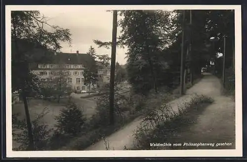 AK Bergzabern, Evangelische Haushaltungsschule Waldmühle vom Philosophenweg gesehen