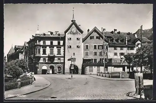 AK Chur, Obertor und Drogerie daneben