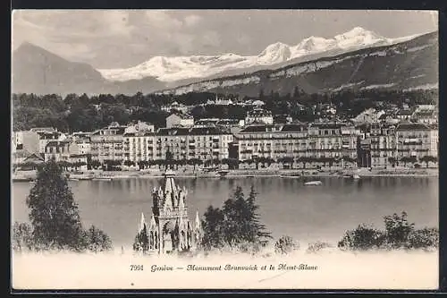 AK Genève, Monument Brunswick et le Mont-Blanc