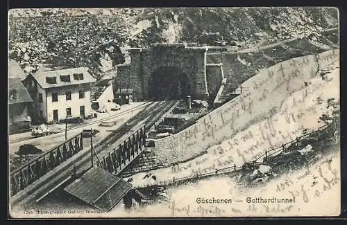 AK Göschenen, Blick auf den Gotthardtunnel