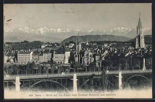 AK Bern, Blick auf die Alpen vom Kursaal Schänzli aus gesehen