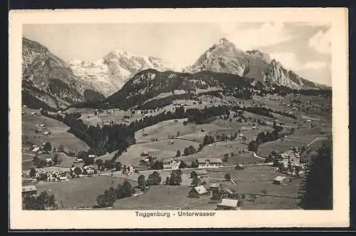 AK Toggenburg-Unterwasser, Ortsansicht gegen die Berge