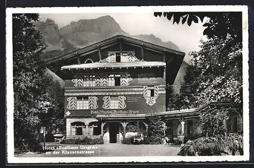 AK Urigen, Hotel Posthaus Urigen an der Klausenstrasse