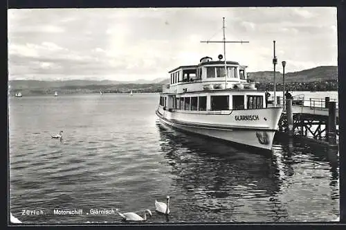 AK Zürich, Motorschiff Glärnisch am Anleger