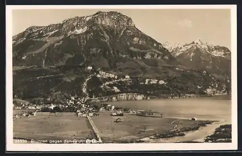 AK Brunnen, Ortsansicht gegen Frohnalpstock